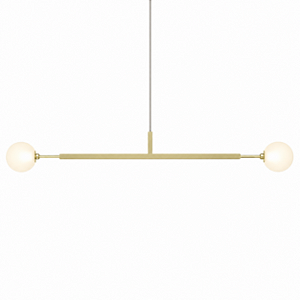 (Latão - Especiais) Lustre Golden Art Due 100 Horizontal T22100VLT Glass Bola 15cm Latão 2xE27