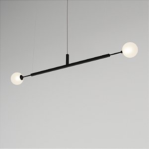 Lustre Due 100 Horizontal para Globos 12cm em Latão com Soquetes G9 – Golden Art Iluminação Decorativa T22100LT