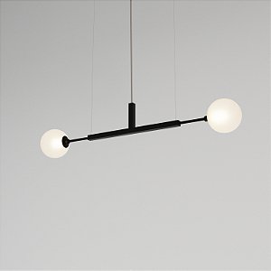 Lustre Due 70 Horizontal para Globos 12cm em Latão com Soquetes G9 – Golden Art Iluminação Decorativa T2270LT