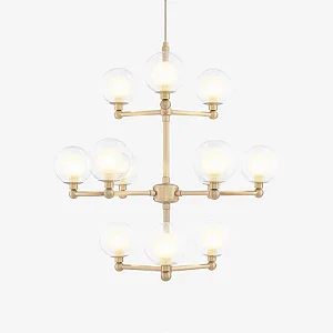 Lustre GRAPP com 12 Soquetes G9 e Acabamento em Pintura 60cm – Golden Art Iluminação T2820-12PI