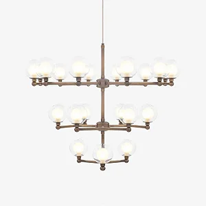 Lustre GRAPP com 21 Soquetes G9 e Acabamento em Pintura 65cm – Golden Art Iluminação T2820-21PI