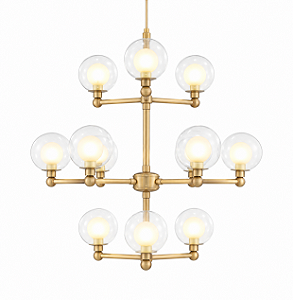 (Latão - Especiais) Lustre GRAPP Golden Art T2820-12LT 12 x G9 e Diâmetro de 60cm –