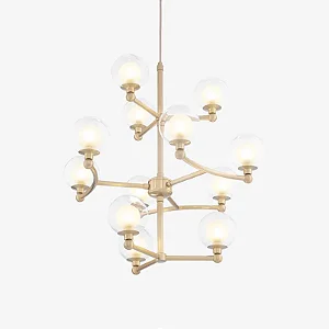 Lustre GRAPP em Latão com 12 Soquetes G9 e Diâmetro de 60cm – Golden Art T2820-12LT