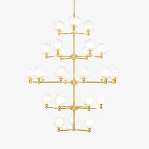 Lustre GRAPP em Latão com 30 Soquetes G9 e Diâmetro de 100cm – Golden Art T2820-30LT