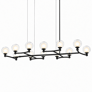 (Pintura) Lustre GRAPP Horizontal 12 Lampadas G9 – Golden Art Iluminação T2820H-12PI