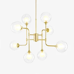 Lustre PRETTI com 8 Soquetes G9 e Acabamento em Pintura – Golden Art T2804-8PI