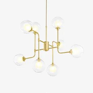 Lustre PRETTI em Latão com 8 Soquetes G9 e Diâmetro de 55cm – Golden Art T2804-8LT