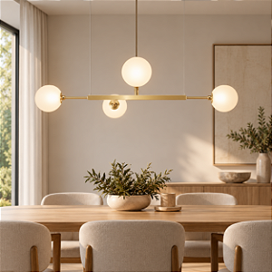 Lustre QUATTRO 100 Glass em Latão para Bolas de 15cm com 4 Soquetes E27 – Golden Art T44100VLT
