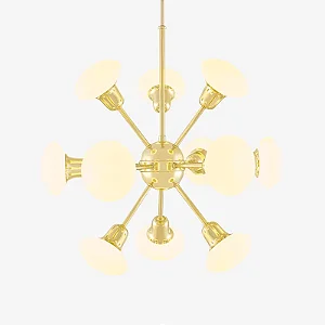 Lustre ROID com 12 Soquetes G9 e Altura Regulável em Aço e Alumínio – Golden Art T2801-12PI