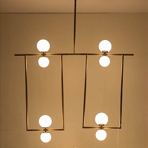 Pendente Balanço com 8 Soquetes G9 em Latão – Golden Art Iluminação Decorativa T1861-8LT