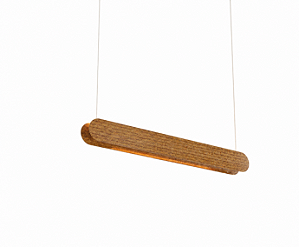 Pendente BARRA LINEAR Tubo LED T8 60 cm em Madeira – Golden Art T620-70MD