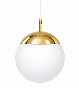 (Latão - Especiais) Pendente BOLA OPALINA Ø 30 cm Golden Art T755-30LT – Design Sofisticado