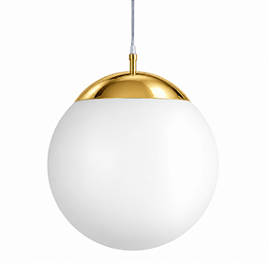 (Latão - Especiais) Pendente BOLA OPALINA Ø 42 cm Golden Art T755-42LT – Design Sofisticado