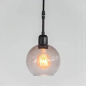 Pendente Bolha com Vidro Ø 15cm em Latão e Soquete E27 – Golden Art Iluminação Decorativa T1466LT