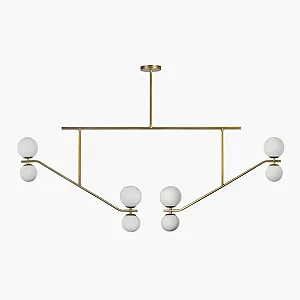 Pendente Escorregador com 8 Soquetes G9 em Latão – Golden Art Iluminação Decorativa T1865-8LT