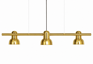 (Latão - Especiais) Pendente Escriba 3 Golden Art T1810-3LT 3x E27 – Iluminação Decorativa