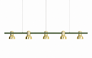 (Latão - Especiais) Pendente Escriba com 5 Soquetes E27 – Golden Art Iluminação Decorativa T1810-5LT