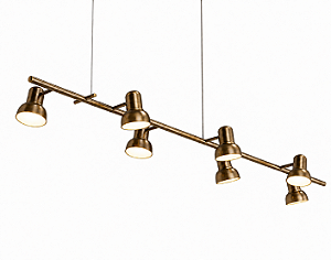 (Latão - Especiais) Pendente Escriba com 7 Soquetes E27 Golden Art Iluminação Decorativa T1810-7LT