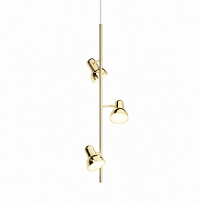 (Latão - Especiais) Pendente Escriba Golden Art T1810V-3LT Vertical com 3 Soquetes E27 em – Iluminação Decorativa