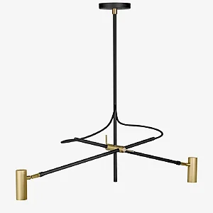 Pendente Grayce com 2 Braços e 2 Soquetes GU10 em Pintura – Golden Art Iluminação Decorativa T2160-2PI