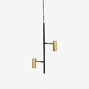 Pendente Grayce Vertical com 2 Focos e 2 Soquetes GU10 em Pintura – Golden Art Iluminação Decorativa T2160V-2PI