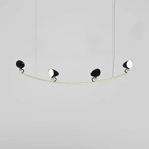 Pendente MAG Lum de Teto com 4 Focos LED 6W em Aço e Latão – Golden Art T2433-4LTPI