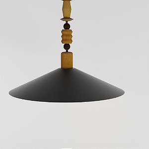 Pendente MEMPHIS 50cm em Madeira com Soquete E27 – Golden Art Iluminação T2455PI