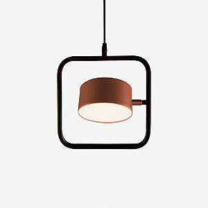 Pendente NELL com 1 Foco LED 6W e Moldura 23x23cm – Golden Art Iluminação T8800-1PI