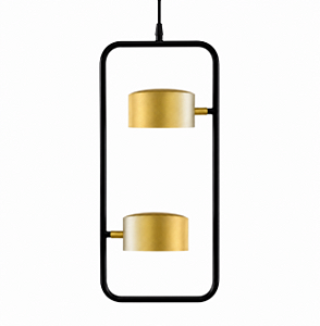 Pendente NELL com 2 Focos LED 6W e Moldura 23x50cm – Golden Art Iluminação T8800-2PI