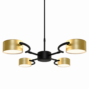 Pendente NELL Redondo com 4 Focos LED 6W e Braços Giratórios – Golden Art Iluminação T8801-4PI
