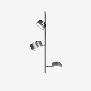 Pendente NELL Vertical 45x78cm com 3 Focos LED 6W – Golden Art Iluminação T8800V-3PI