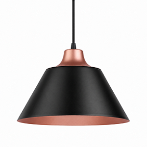 Pendente NOA 33x22 com Soquete E27 em Aço e Alumínio – Golden Art Iluminação T2332PI