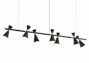 (Pintura) Pendente Picasso Golden Art Iluminação T1071-7PI Linear 170cm com 7 Cones e Soquetes E27 em Decorativa