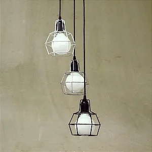 Pendente PUCON 6 Aramados Pintura – Design Moderno Golden Art T203-6PI