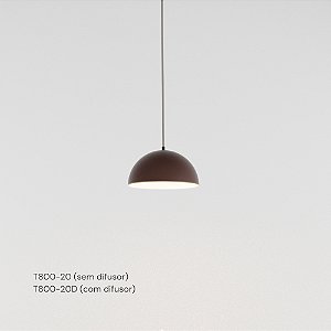 Pendente SFERA Ø 20 cm em Latão com Cúpula em Latão – Golden Art T800-20LT