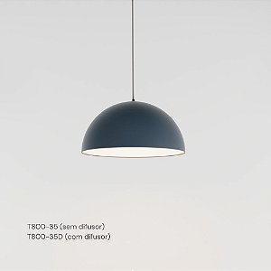 Pendente SFERA Ø 35 cm em Latão com Cúpula em Latão – Golden Art T800-35LT