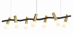 (Latão - Pintura) Pendente TAQ de Teto 180cm com 7 Focos GU10 em – Golden Art T2422-7LTPI