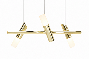 (Latão – Especiais) Pendente TAQ de Teto 80cm Golden Art T2422-3LT com 3 Focos GU10