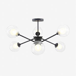 Plafon BRAID 40cm em Latão com 6 Soquetes G9 – Golden Art Iluminação T2802PF-6LT