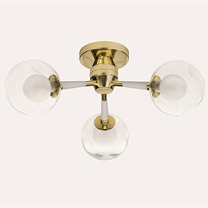 Plafon KOLL 40cm com 3 Soquetes G9 e Acabamento em Pintura – Golden Art T2805PF-3PI