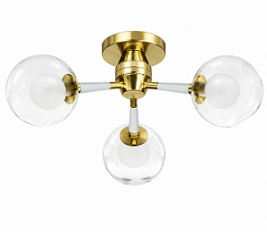 (Latão - Especiais) Plafon KOLL 40cm em 3 xG9 – Golden Art Iluminação T2805PF-3LT