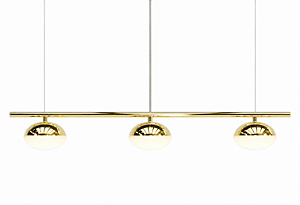 (Latão - Especiais) Pendente Avelã LED com 3 Pontos de Luz 3W em – Golden Art Iluminação Decorativa T1800-3LT LED