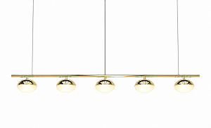 (Latão) Pendente Avelã LED com 5 Pontos de Luz 3W – Golden Art Iluminação Decorativa T1800-5LT LED