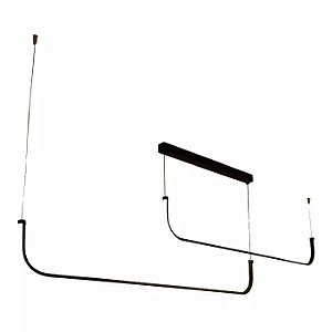 Pendente Hook Dupla Direta LED 1500mm 30W 3000K Bivolt Design Moderno 19794-1500LED3