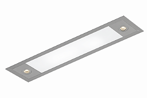 Embutido Ruler Usina Design Retangular 4x T8 LED 60cm + 2x PAR20 3720-90F