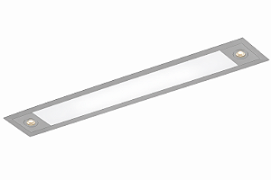 Embutido Ruler Usina Design Retangular 4x T8 LED 120cm + 2x PAR20 3720-150F