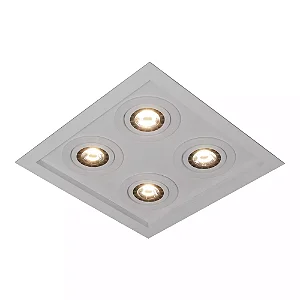 Embutido Premium Quadrado 350x350mm para 4 AR111 – Iluminação Técnica de Alto Impacto 4304-38