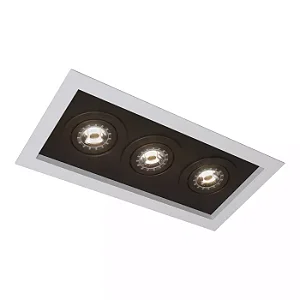 Embutido Premium Retangular 170x510mm para 3 PAR30 – Iluminação Técnica Linear de Alto Desempenho -4322-52