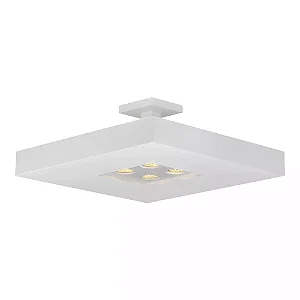 Plafon Bore 500x500x200mm com 4 E27 e 4 PAR20 – Iluminação Decorativa e Técnica Integrada 4522-50