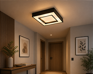 Plafon Cherry Quadrado 380x380x120mm com 4 Soquetes E27 – Iluminação Decorativa Moderna 4540-38